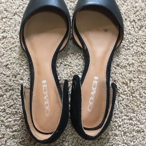 COACH flat sandals black
